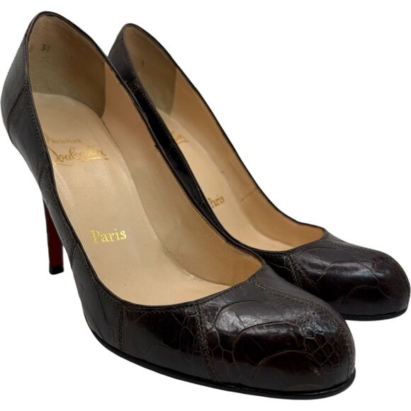 Christian Louboutin Simple Pump Ostrich Leg Leather Size 37 - Picture 1 of 15